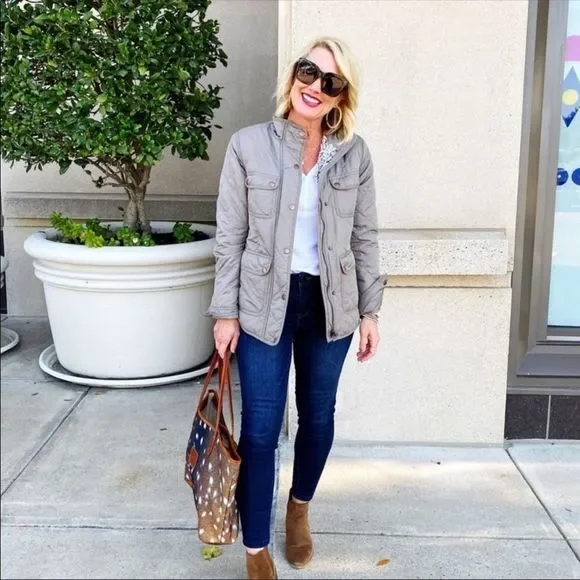 Casual Jackets Fleece Lined Quilted Utility Jacket Thread Supply